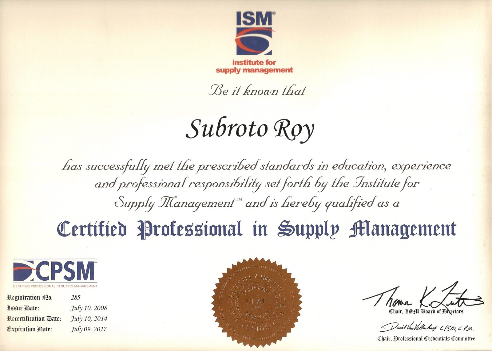 CPSM là chứng chỉ chuyên nghiệp trong quản lý nguồn cung ứng