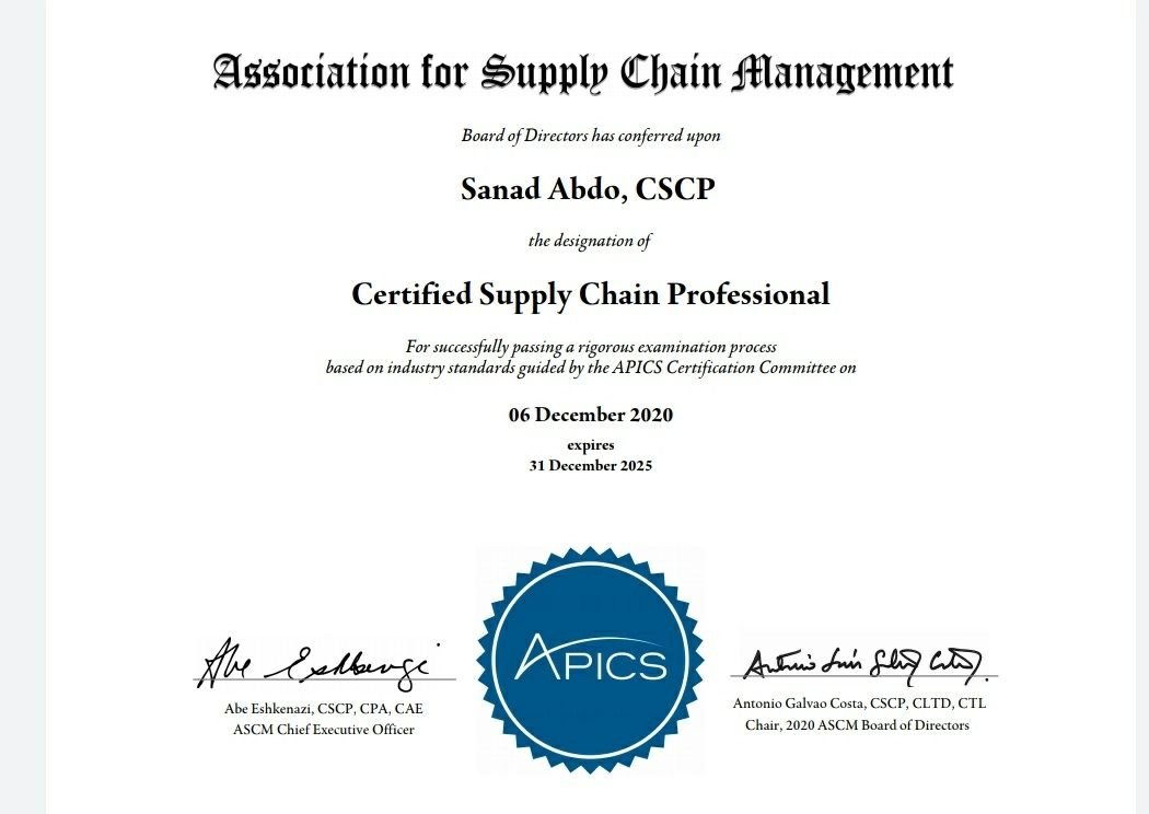 CSCP là chứng chỉ uy tín hàng đầu thế giới về quản lý chuỗi cung ứng