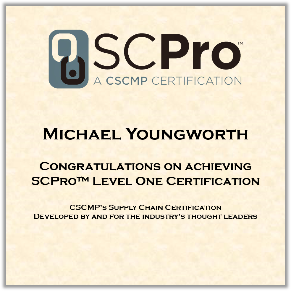 SCPro là chứng chỉ của hiệp hội các chuyên gia Quản lý chuỗi cung ứng CSCMP